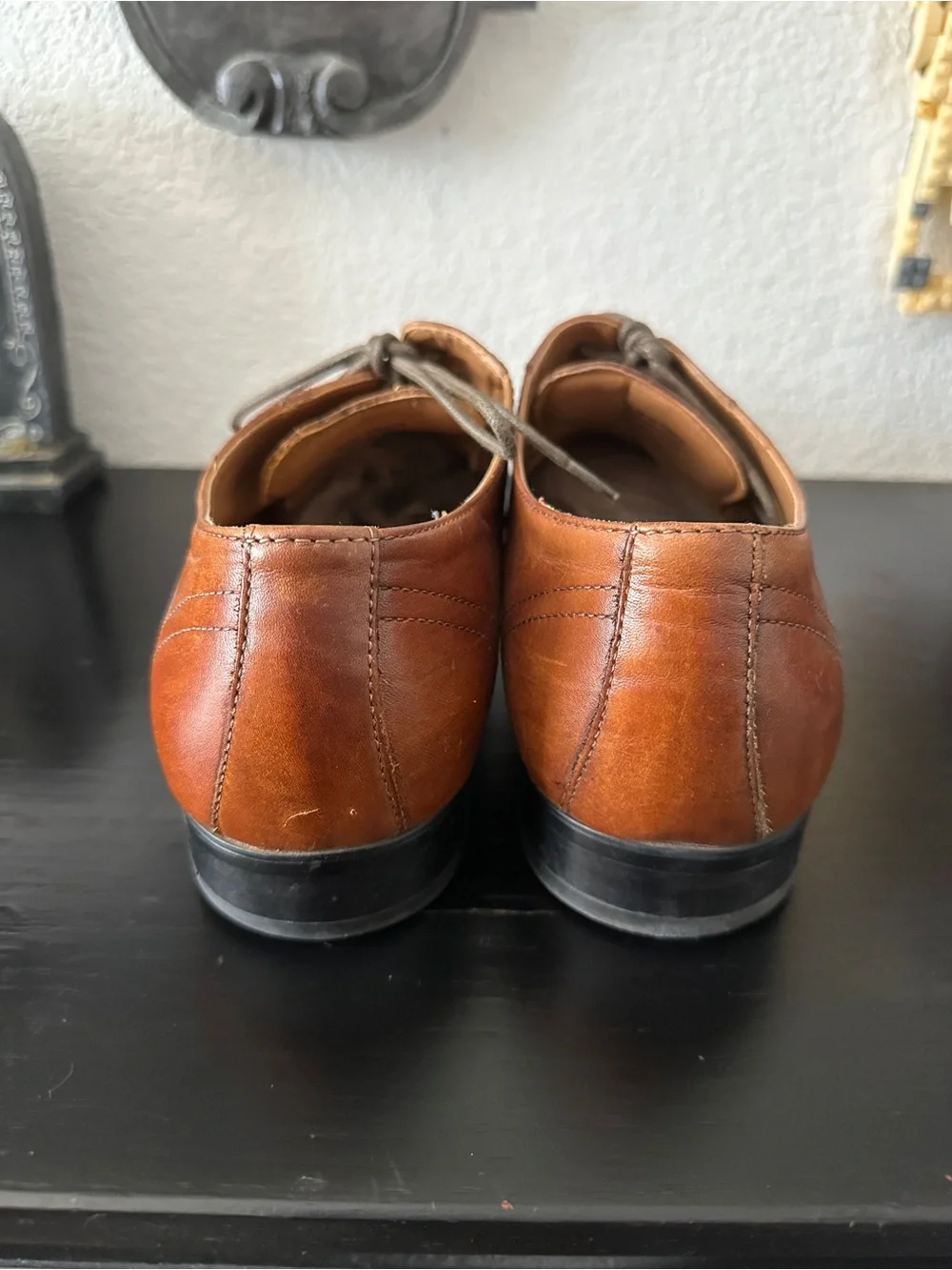 Aldo Men's Classic Leather Derby Shoes Brown Sz 10.5
